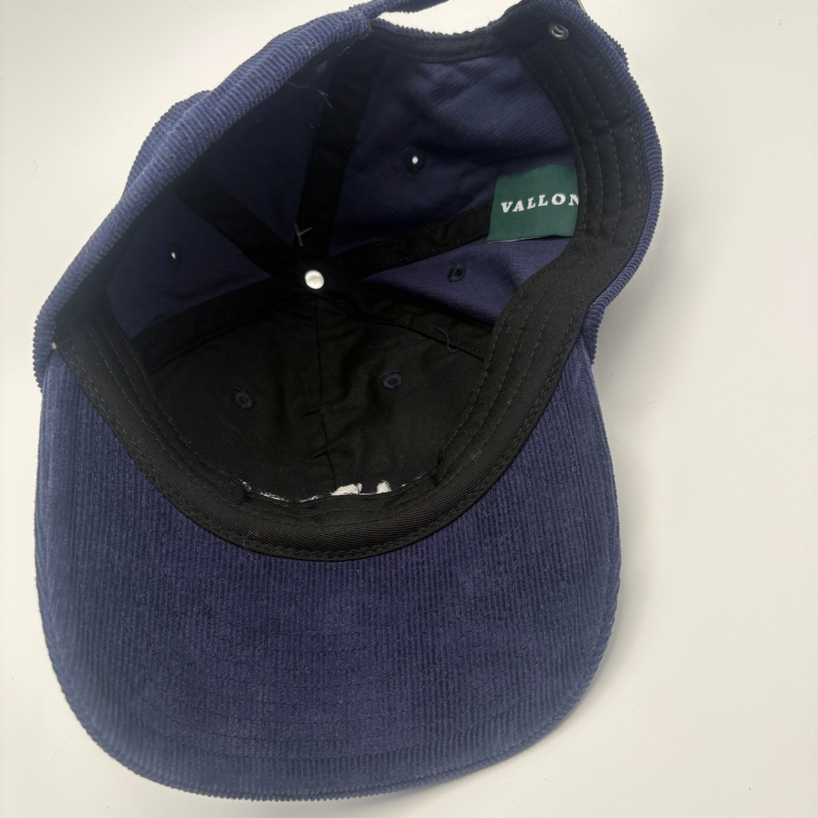 Vallon Corduroy Logo Strapback Hat Navy Blue One Size — image 6 of 6